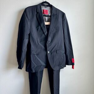 Hugo Boss‎ Suit Mens 40R 30R Performance Super Flex Wool Blend Two Piece New